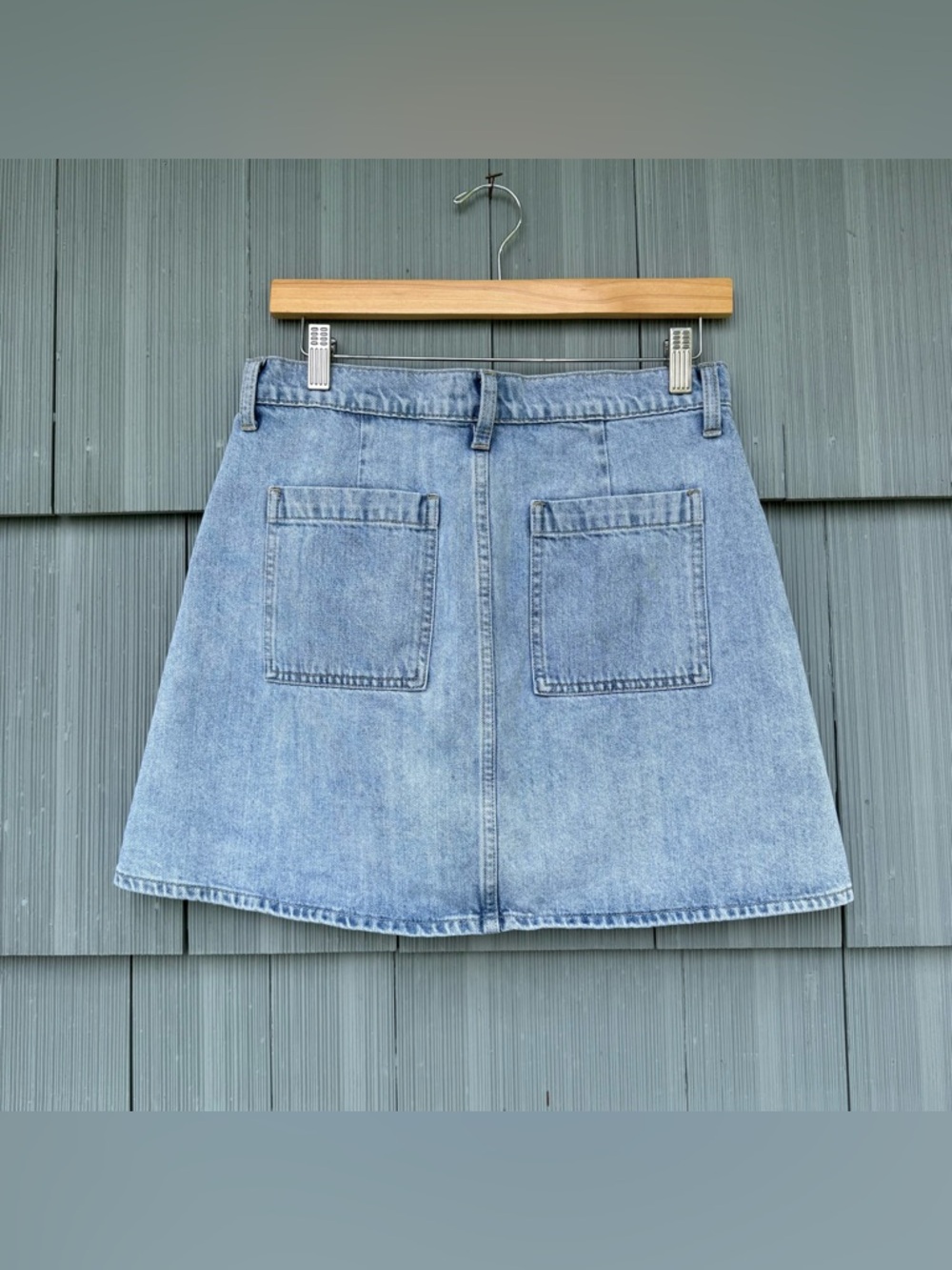 lucky brand denim utility skirt with pockets, women's size 8/29, button down - Picture 5 of 16